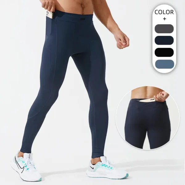 Men's sports fast drying leggings fall high elastic basketball training fitness pants sports running yoga compression pants