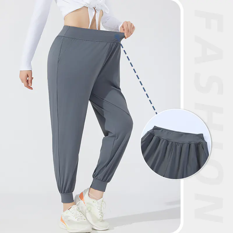 Spring and summer loose moisture-wicking mid-waist women's casual leggings slimming loose running training fitness pants - Image 2